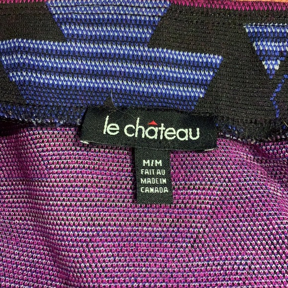 Le chateau mini skirt SZ m purple black blue patterned stretchy - Picture 4 of 4